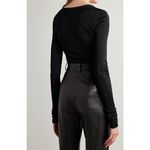 KHAITE Janelle Jersey Long Sleeve Bodysuit Top Black Size Large New with Tags Photo 1