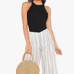 Black Halter Bodysuit Mid Waist Solid Fitted Size M Photo 4