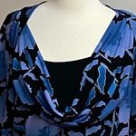 East 5th  Black/Blue Short Sleeve Blouse Photo 2
