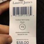 Lauren James NWT Scalloped Edge Solid Seersucker Skirt Size XS Black Photo 10