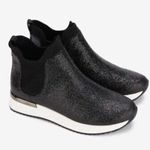 Kenneth Cole NEW  Black Sparkle Slip On Jogger Sneaker Chelsea Size 6 Comfort Photo 0