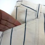 American Eagle  White Denim Cotton Blue Striped Hi Rise Mini Skirt Photo 2