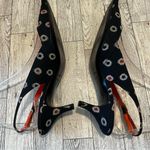 Bettye Muller  Vero Cuoio Slingback Navy Geometric Pointed Toe Kitten Heels 37 Photo 5