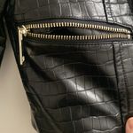 Tiger Mist Black faux Leather Croc Moto Jacket Photo 2