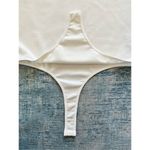 TCEC  White Ribbed Knit Square Neck V Notch Bodysuit XL Photo 2