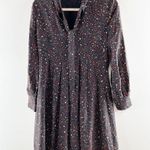 Madewell Long Sleeve Balsam Tie Neck Mini Silk Dress in Starry Night Black 4 Photo 3