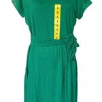 CHAPS NEW Crew Neck Knit Dress Green Size Small Wrap Tie Waist Business Casual Photo 0