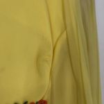 70’s Vintage Yellow Maxi Dress Embroidered Sheer Long Sleeve Ribbon Trim Gown Size M Photo 8