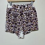 Mara Hoffman High Waist Pleated Short Purple Yellow Abstract Leopard Print Sz 2ā Photo 3