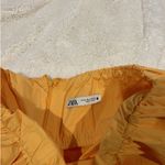 ZARA  Orange Pleated‎ Puffy Hem Mini Skirt Size M Photo 1