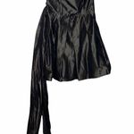 ZARA ❃ Strapless Taffeta Bow Puff Bubble Cocktail Party Mini Dress ❃ Metallic Photo 9