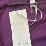 Lucy Paris NWT  Deep Rich Lavender Knit  Studded Rhinestone Detail Pullover Dress Photo 4