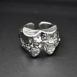 Gothic Joker Mask Ring Silver Size 8 Photo 0