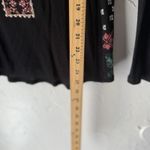 Be Vocal Shirt Womens Small Long Sleeve Cross Pattern Pearl Stud Western Grunge Black Photo 3