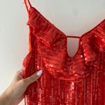 If By Sea Orange Sequin Midi Dress Photo 11