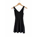 Princess Polly  Mini Plunge Black Dress Size 0 Sleeveless V Neck Photo 2