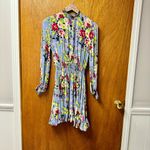 byTiMo Semi Couture Long Sleeve Ruffle Mock Neck Mini Dress Floral Blue Medium M Photo 14