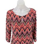 Ana Alcazar Multicolor Pink Crochet Aztec Chevron Knit Long Sleeve Mini Dress 14 Size L Photo 3