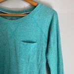 Poof! Turquoise Long Sleeve Crew Neck Top Size Large Photo 1