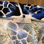 A3 snake skin pattern blue white faux wrap v neck low cut body suit size small Photo 3