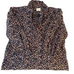 Anthropologie Mirth Women's Floral Print Long Sleeve Button Down Shirt Top Med Pink Photo 2