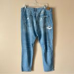 American Eagle  | Blue High Rise Girlfriend Fit Distressed Denim Jeans Photo 3