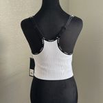 Bebe  White Ribbed Zip Sports Bra Photo 1