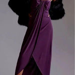 Anthropologie Anthropolgie Slim Knit Midi Dress Smoked Plum Purple Size XS Wedding Cocktail Photo 0