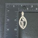 Sterling Silver Vintage 925 Signed Teardrop Oval Black Onyx Leaf Pendant 14.5g Photo 9