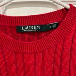 Ralph Lauren  Vibrant Red Cable Knit Sweater Small with raw edge on bottom Photo 1