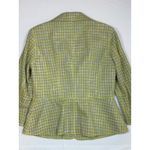 Sigrid Olsen  Y2K Womens Tweed Blazer Jacket Yellow Blue Plaid Size 4 Photo 11