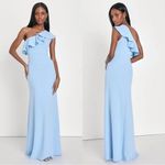 Lulus  Last‎ Forever Powder Blue One-Shoulder Ruffle Maxi Dress Size S Photo 1