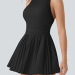 Halara  Racerback Pleated Black Tennis Active Dress Size XS Photo 0