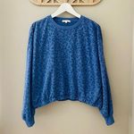 Z Supply  Leopard Print Pullover Sweater Blue/Purple Sz Small Photo 0