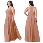 Azazie Mimi Dress Champagne Rose Long Bridesmaid Formal Gown Women’s Size 12 Photo 13