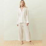 Jenni Kayne  Playa Gauze Buttoned Down Collared Top Long Sleeve White XS Photo 2