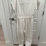 Altar'd State Arula White Denim Erica Short Sleeve Jumpsuit Photo 7