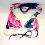 Trina Turk Swim Top Triangle Halter Hipster Bikini Swimsuit Top Floral Sz 6 NWT Photo 2