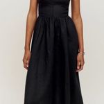 Reformation  Tagliatelle Linen Dress Black midi dress NEW Photo 0