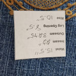 Coldwater Creek  Boho Capri Jeans with Brown Embroidery Size 14 Croppped Denim Photo 7