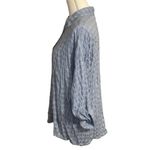 Max Studio  Crinkled Blue/White Plaid Longsleeve Top NWT Photo 3