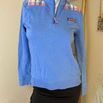 Vineyard Vines Madras Shep Quarter Zip Pullover Blue XS Long Sleeve Photo 1