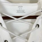 Aerie  White Lace Up Oversized‎ Hoodie Sweatshirt Size Medium Photo 2