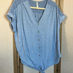 FINAL MARKDOWN Perseption Blue tie front top 2x Photo 0