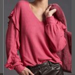 Anthropologie  Pilcro Hot Pink Waffle Thermal Top size M Photo 0