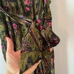 Anthropologie ett:twa Black Green Gold Floral Short Sleeve Jumpsuit Women size 4 Photo 5
