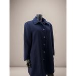 Preston & York  100% Wool Navy Button Front Coat Jacket 16W Lined Pockets Classic Photo 1