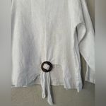Milio Milano Made in Italy 100% Linen Top Womens L White Ring Clip Breezy Summer Size L Photo 3