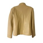 Preston & York  women’s Collarless Soft Leather Jacket Size Small Tan Photo 2
