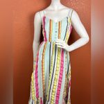 J.Crew  Tiered midi dress in seersucker ribbons Summer Fun Rainbow Stripe 0. E10 Photo 9
